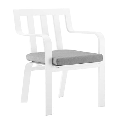 Baxley Stackable Outdoor Patio Aluminum Dining Armchair - White Gray
