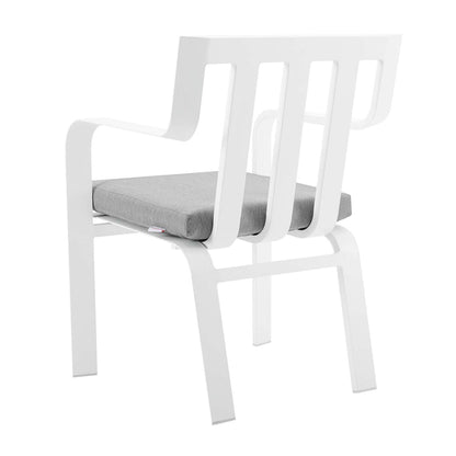 Baxley Stackable Outdoor Patio Aluminum Dining Armchair - White Gray