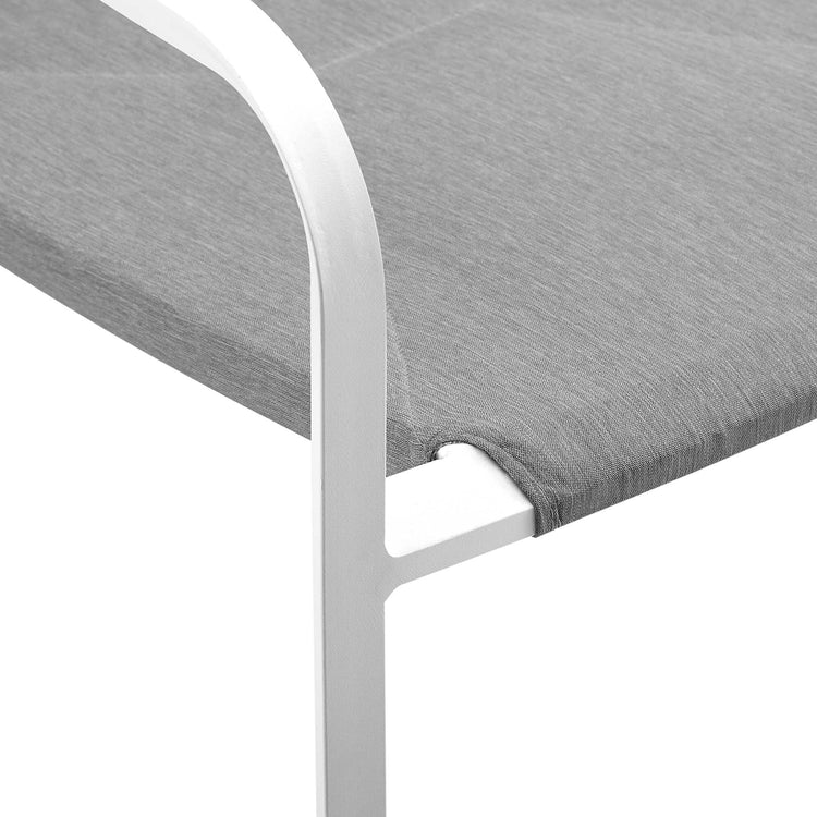Raleigh Stackable Outdoor Patio Aluminum Dining Armchair - White Gray