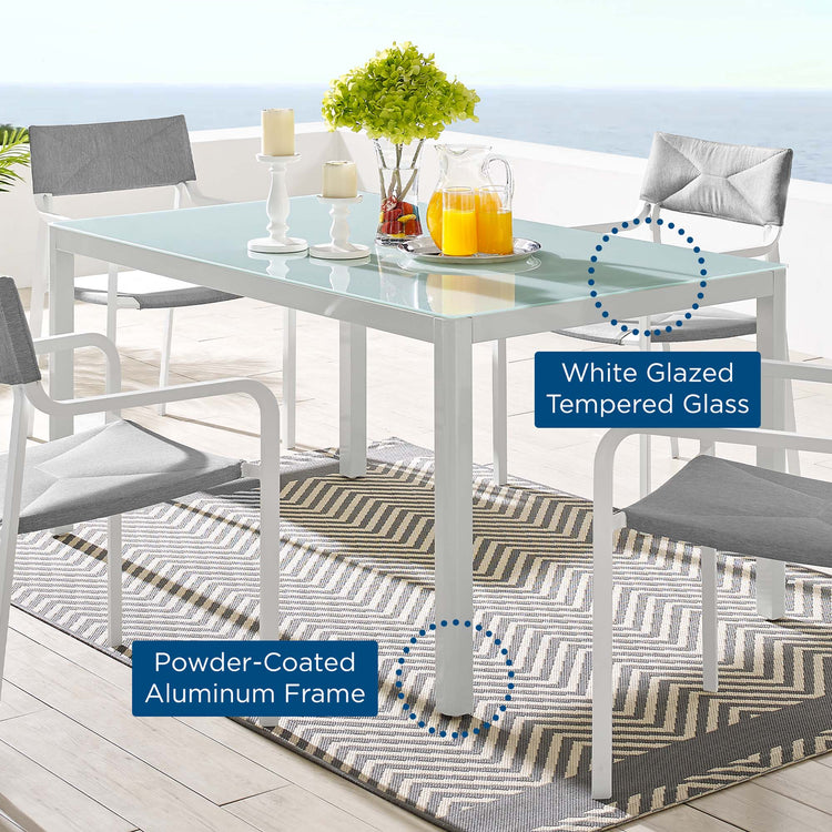 Raleigh 59" Outdoor Patio Aluminum Dining Table - Default Title