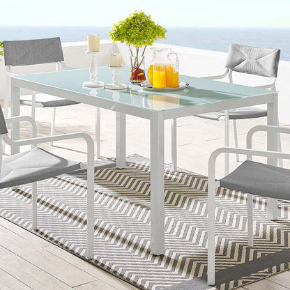Raleigh 59" Outdoor Patio Aluminum Dining Table - Default Title