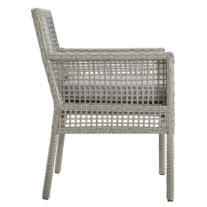 Aura Outdoor Patio Wicker Rattan Dining Armchair Set of 4 - Gray Gray