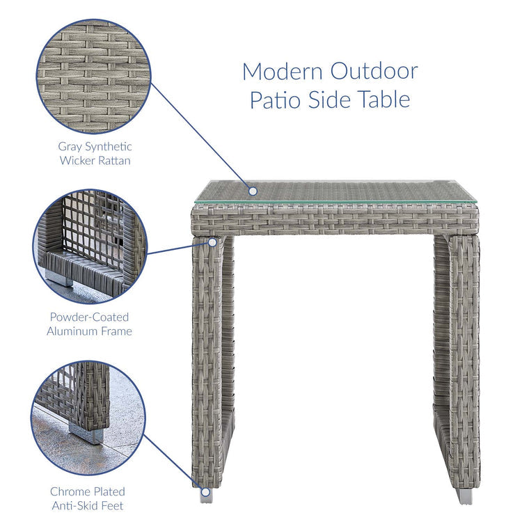 Aura 3 Piece Outdoor Patio Wicker Rattan Set - Gray Gray