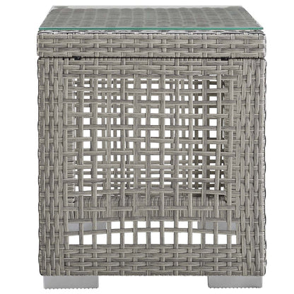Aura 3 Piece Outdoor Patio Wicker Rattan Set - Gray White