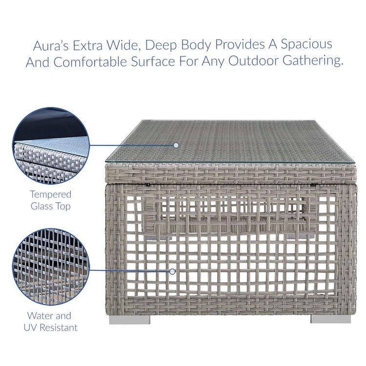 Aura 4 Piece Outdoor Patio Wicker Rattan Set - Gray Gray