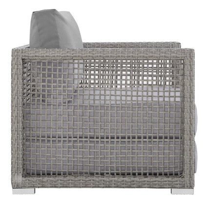 Aura 3 Piece Outdoor Patio Wicker Rattan Set - Gray Gray