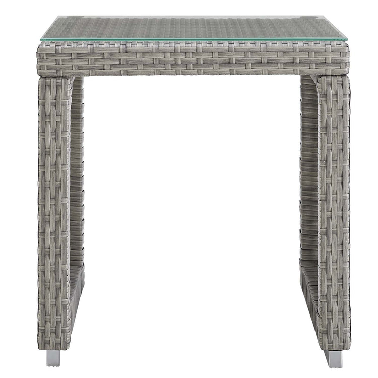 Aura 3 Piece Outdoor Patio Wicker Rattan Set - Gray Gray