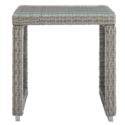 Aura 3 Piece Outdoor Patio Wicker Rattan Set - Gray Gray