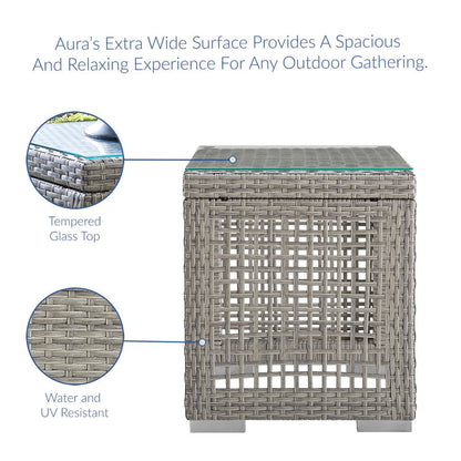 Aura 3 Piece Outdoor Patio Wicker Rattan Set - Gray Navy