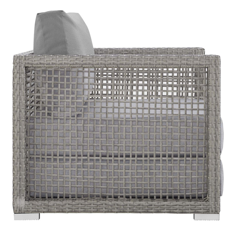 Aura 3 Piece Outdoor Patio Wicker Rattan Set - Gray Gray