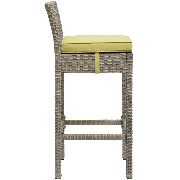 Conduit Outdoor Wicker Rattan Bar Stool Set of 2 - Light Gray Peridot