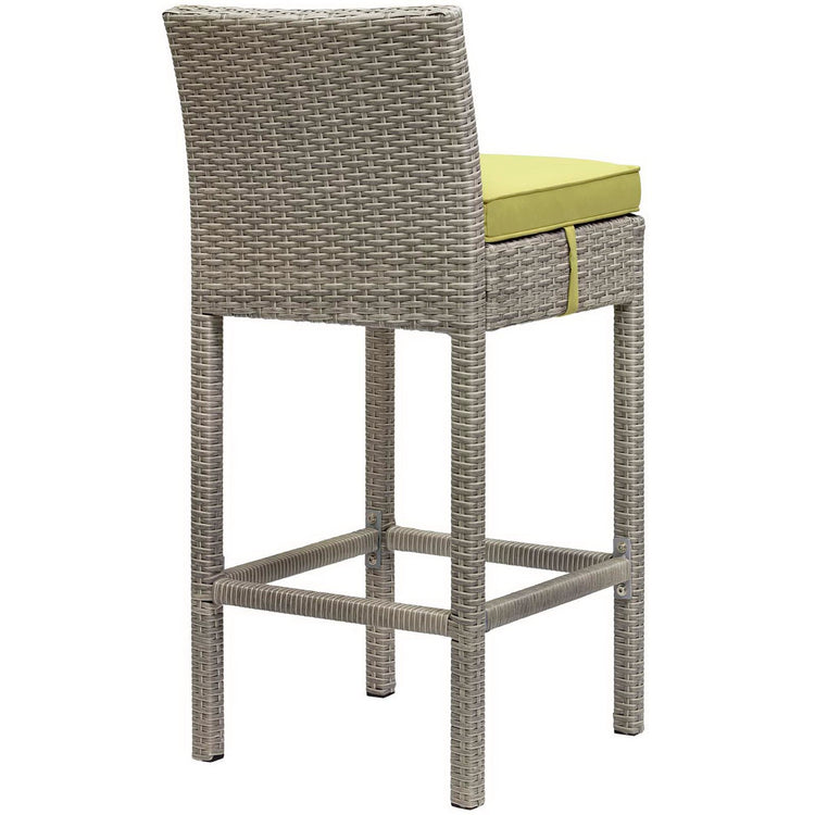 Conduit Outdoor Wicker Rattan Bar Stool Set of 2 - Light Gray Peridot