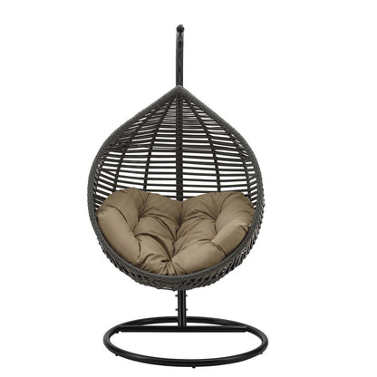 Garner Teardrop Outdoor Patio Swing Chair - Gray Mocha
