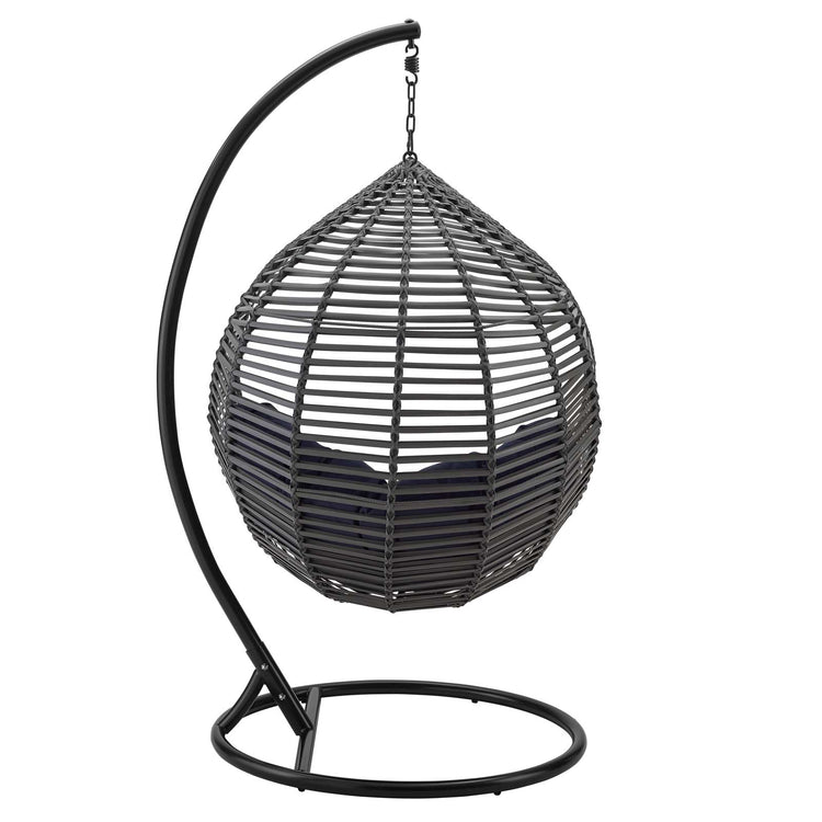 Garner Teardrop Outdoor Patio Swing Chair - Gray Navy