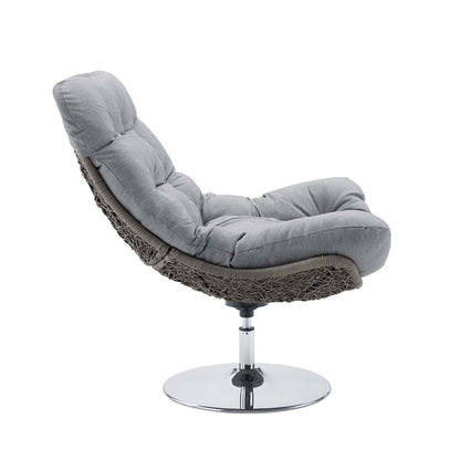 Brighton Wicker Rattan Outdoor Patio Swivel Lounge Chair - Light Gray Gray