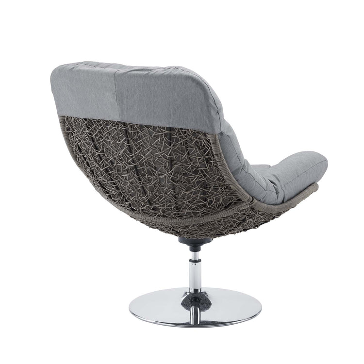 Brighton Wicker Rattan Outdoor Patio Swivel Lounge Chair - Light Gray Gray