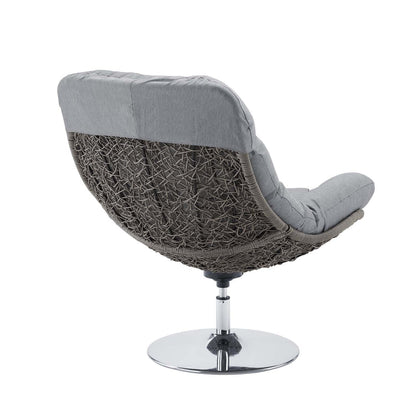 Brighton Wicker Rattan Outdoor Patio Swivel Lounge Chair - Light Gray Gray