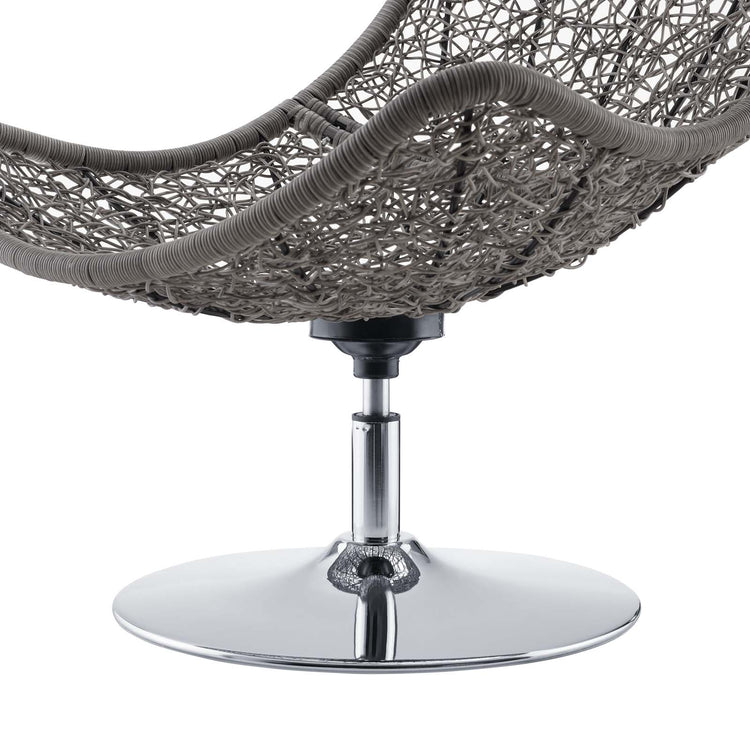 Brighton Wicker Rattan Outdoor Patio Swivel Lounge Chair - Light Gray Gray