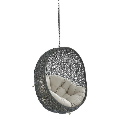 Hide Sunbrella® Fabric Swing Outdoor Patio Lounge Chair Without Stand - Gray Beige