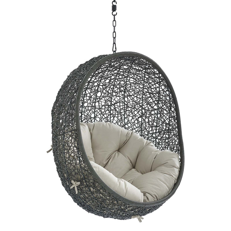 Hide Sunbrella® Fabric Swing Outdoor Patio Lounge Chair Without Stand - Gray Beige