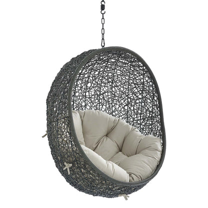 Hide Sunbrella® Fabric Swing Outdoor Patio Lounge Chair Without Stand - Gray Beige