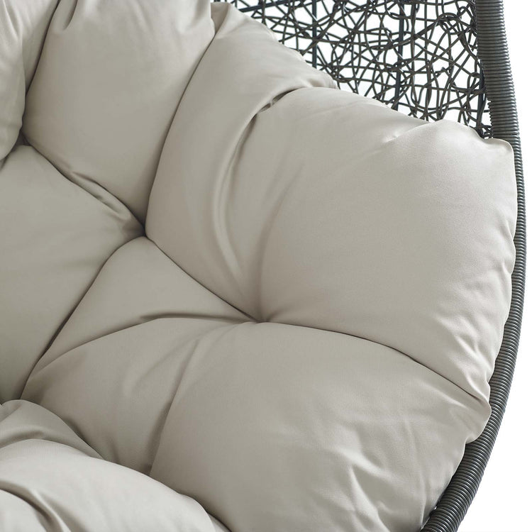 Hide Sunbrella® Fabric Swing Outdoor Patio Lounge Chair Without Stand - Gray Beige