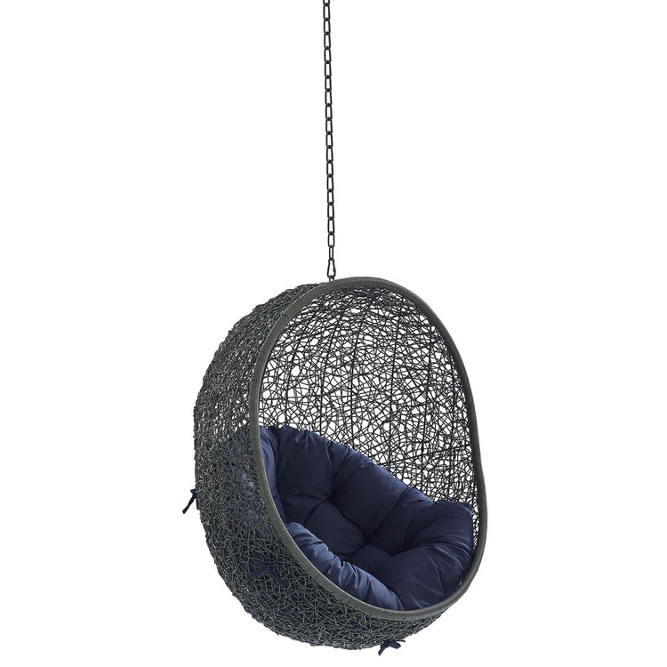 Hide Sunbrella® Fabric Swing Outdoor Patio Lounge Chair Without Stand - Gray Navy
