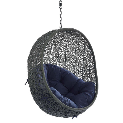 Hide Sunbrella® Fabric Swing Outdoor Patio Lounge Chair Without Stand - Gray Navy