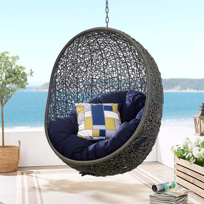 Hide Sunbrella® Fabric Swing Outdoor Patio Lounge Chair Without Stand - Gray Navy