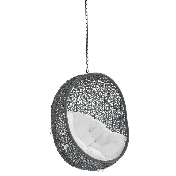 Hide Sunbrella® Fabric Swing Outdoor Patio Lounge Chair Without Stand - Gray White