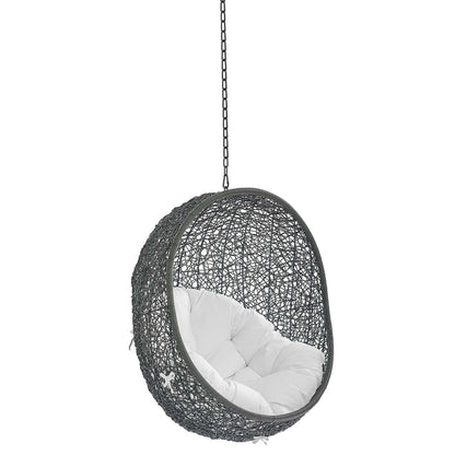 Hide Sunbrella® Fabric Swing Outdoor Patio Lounge Chair Without Stand - Gray White