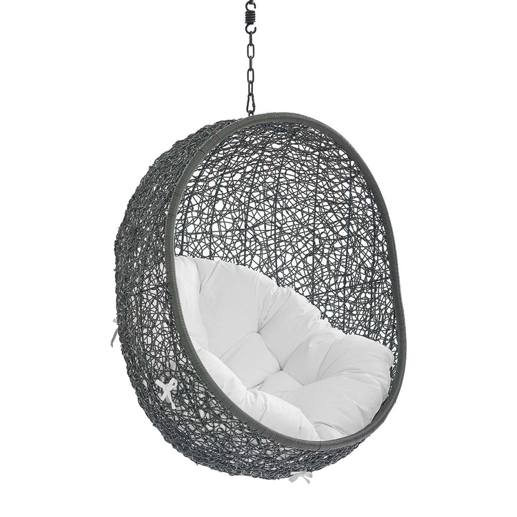 Hide Sunbrella® Fabric Swing Outdoor Patio Lounge Chair Without Stand - Gray White