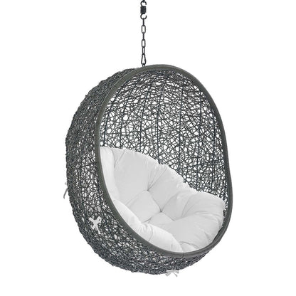 Hide Sunbrella® Fabric Swing Outdoor Patio Lounge Chair Without Stand - Gray White