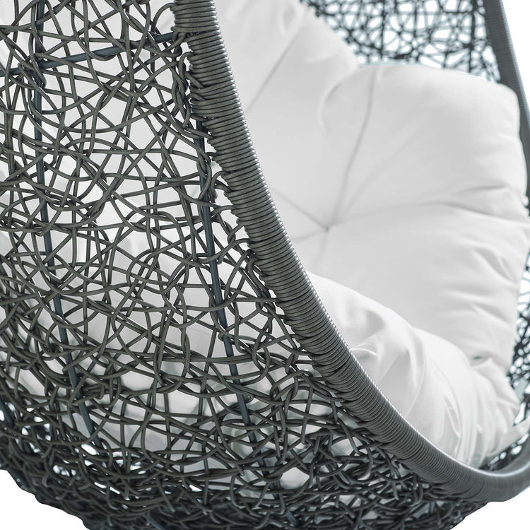 Hide Sunbrella® Fabric Swing Outdoor Patio Lounge Chair Without Stand - Gray White