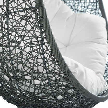 Hide Sunbrella® Fabric Swing Outdoor Patio Lounge Chair Without Stand - Gray White
