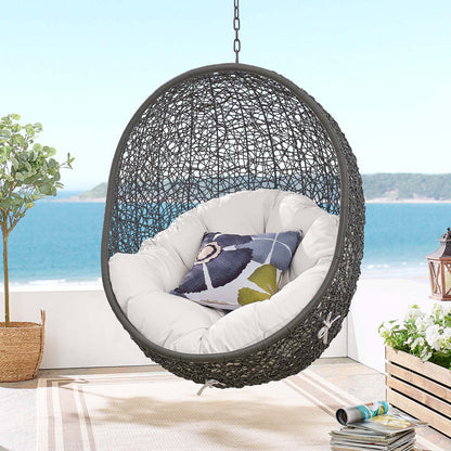 Hide Sunbrella® Fabric Swing Outdoor Patio Lounge Chair Without Stand - Gray White