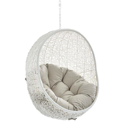 Hide Sunbrella® Fabric Swing Outdoor Patio Lounge Chair Without Stand - White Beige