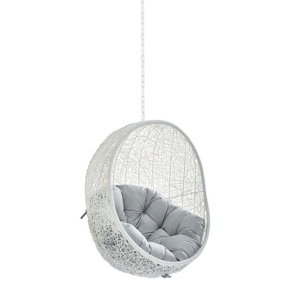 Hide Sunbrella® Fabric Swing Outdoor Patio Lounge Chair Without Stand - White Gray