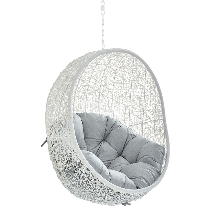 Hide Sunbrella® Fabric Swing Outdoor Patio Lounge Chair Without Stand - White Gray