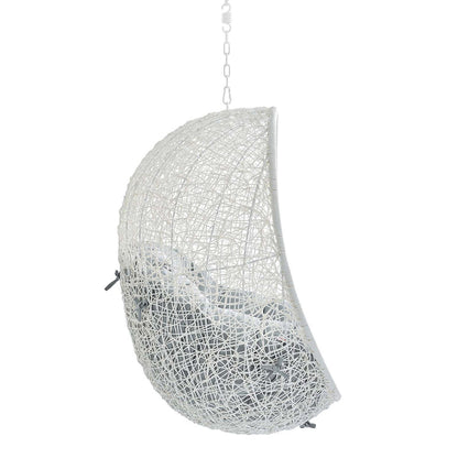 Hide Sunbrella® Fabric Swing Outdoor Patio Lounge Chair Without Stand - White Gray