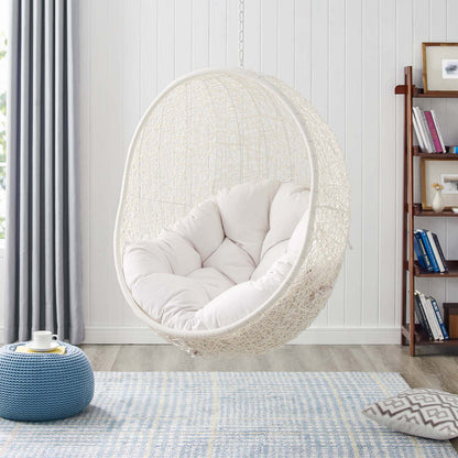 Hide Sunbrella® Fabric Swing Outdoor Patio Lounge Chair Without Stand - White White