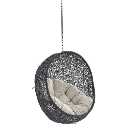 Encase Sunbrella® Fabric Swing Outdoor Patio Lounge Chair Without Stand - Black Beige