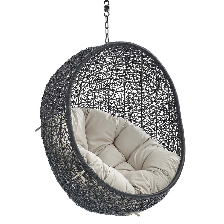 Encase Sunbrella® Fabric Swing Outdoor Patio Lounge Chair Without Stand - Black Beige