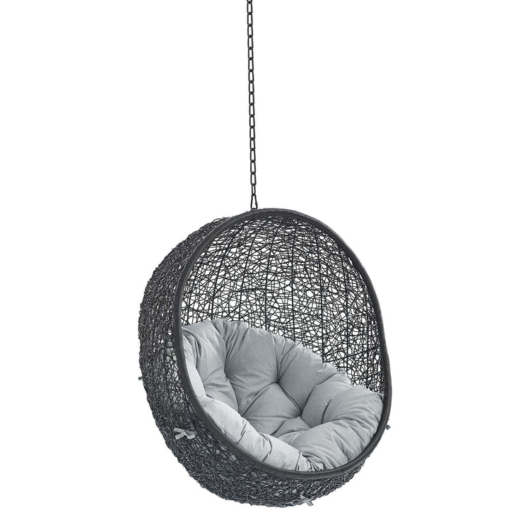Encase Sunbrella® Fabric Swing Outdoor Patio Lounge Chair Without Stand - Black Gray