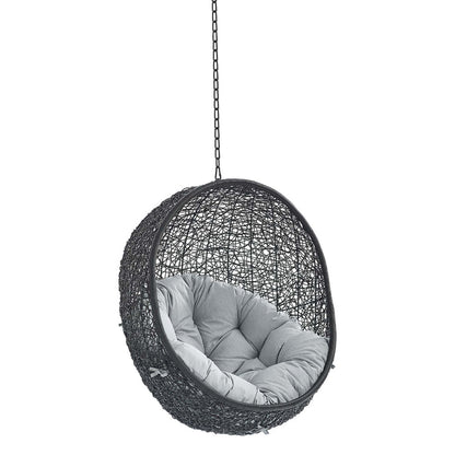 Encase Sunbrella® Fabric Swing Outdoor Patio Lounge Chair Without Stand - Black Gray