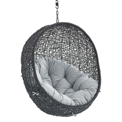 Encase Sunbrella® Fabric Swing Outdoor Patio Lounge Chair Without Stand - Black Gray