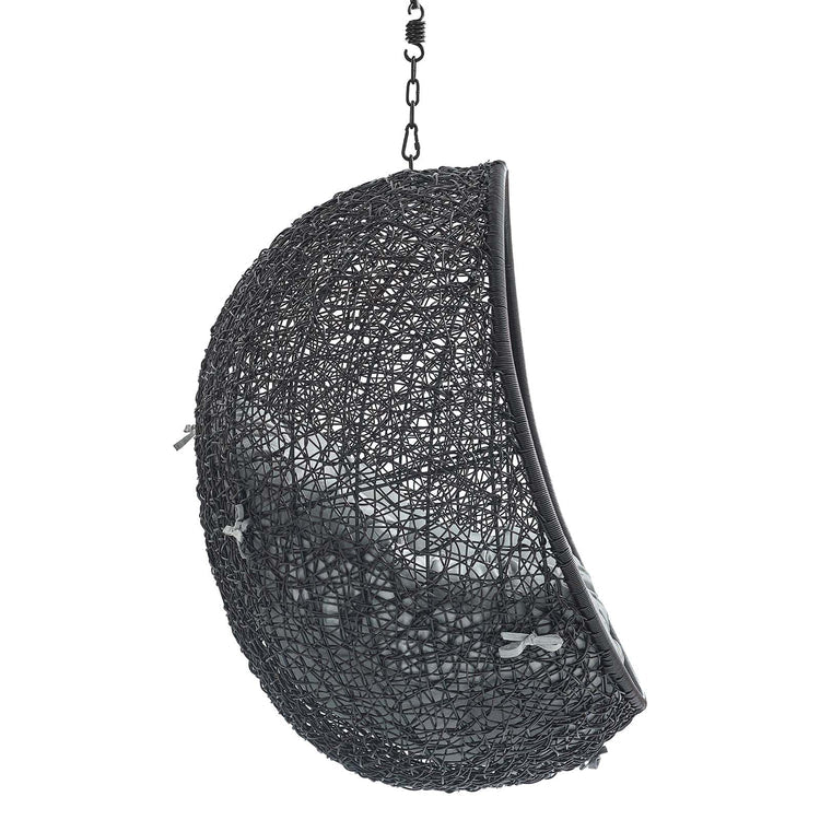 Encase Sunbrella® Fabric Swing Outdoor Patio Lounge Chair Without Stand - Black Gray