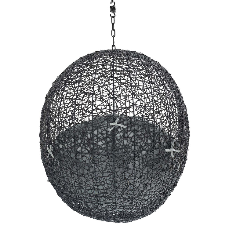 Encase Sunbrella® Fabric Swing Outdoor Patio Lounge Chair Without Stand - Black Gray