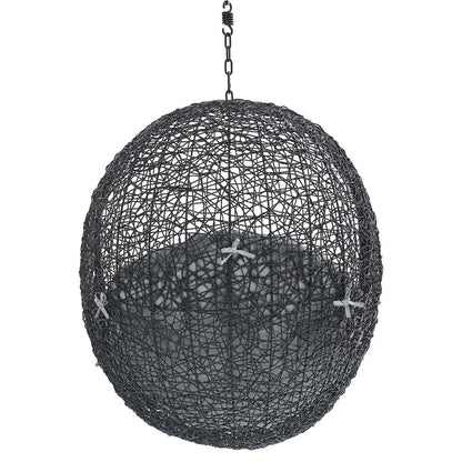 Encase Sunbrella® Fabric Swing Outdoor Patio Lounge Chair Without Stand - Black Gray