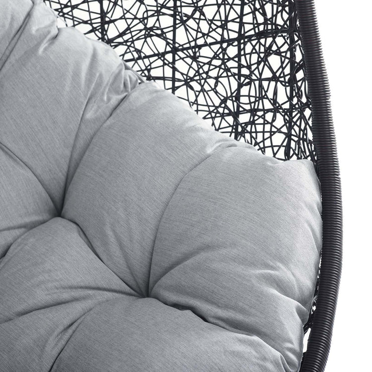Encase Sunbrella® Fabric Swing Outdoor Patio Lounge Chair Without Stand - Black Gray